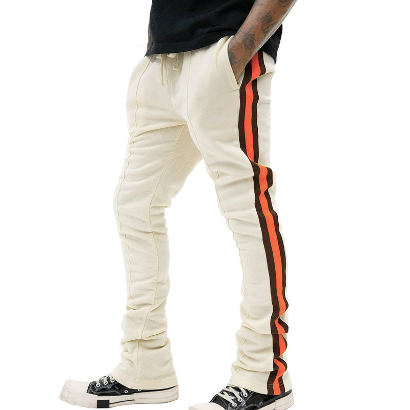 Casual Pants Men's Side Stripe Flared Sports Pants