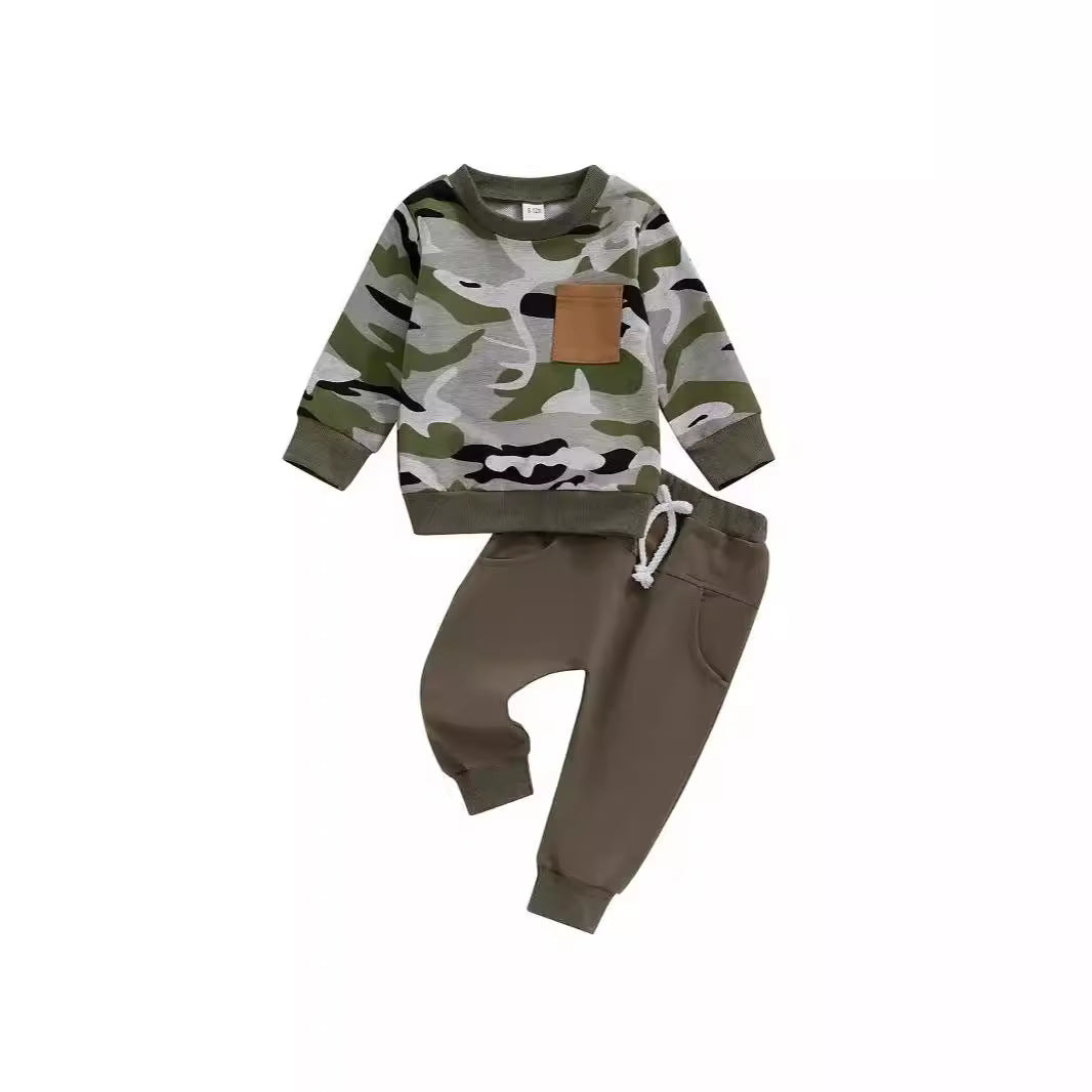 Children's Autumn And Winter Camouflage Suit